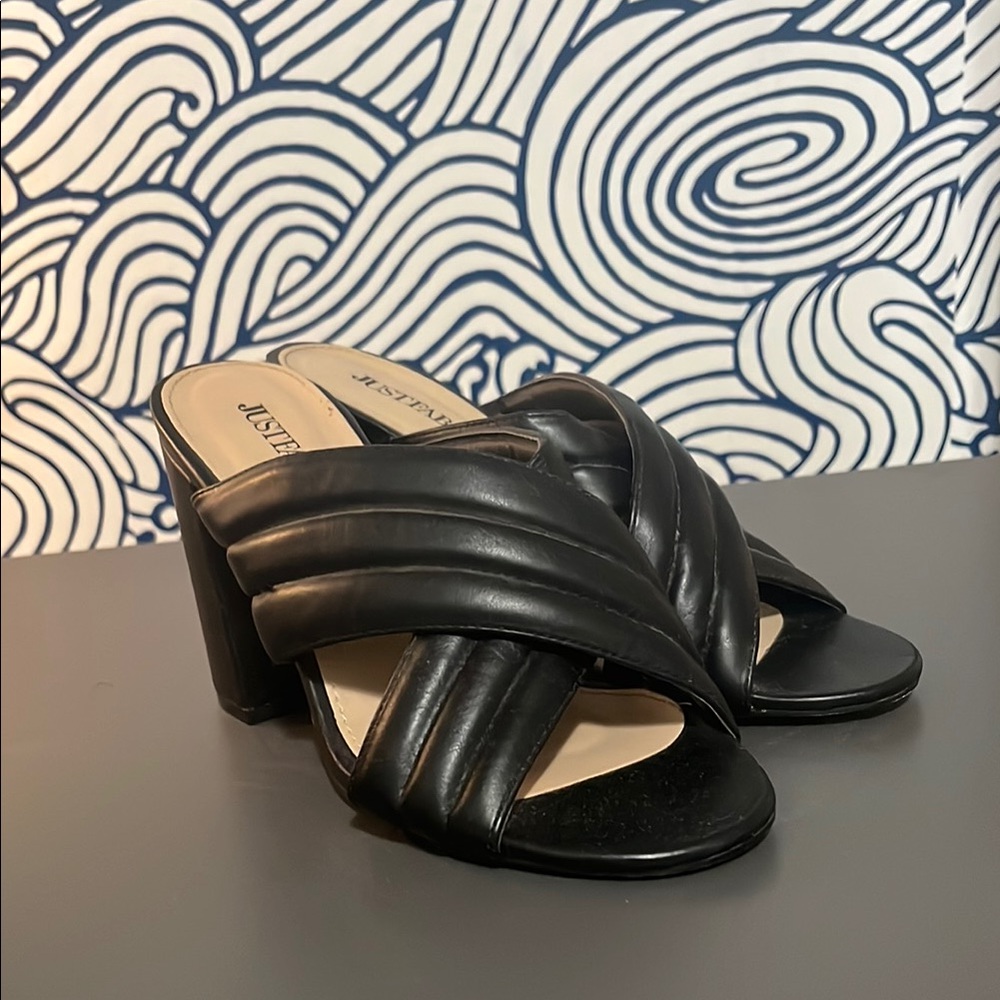 🔴Sale❗️JustFab Black Mules Elegant Block Heel